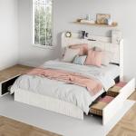 Double Size Bed Frame with Storage and USB Ports