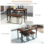 Giantex 4-Piece Wooden Dining Set with Bench