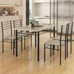 5-Piece Modern Dining Table and Chair Set