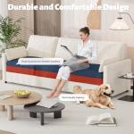 Beige 3-Seater Sofa Bed with Easy Assembly