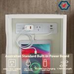 CASADISO 3-Tier Bedside Table with Power Ports