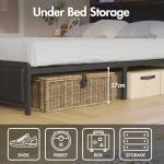 Double Bed Frame with LED Shelves and Charging Station