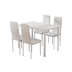 Artiss 5-Piece White Dining Table & Chair Set
