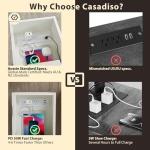 CASADISO 3-Tier Bedside Table with Power Ports