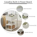 CASADISO 3-Tier Bedside Table with Power Ports