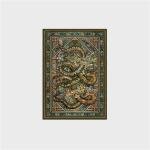 Ethnic Style Green Washable Runner Rug 100 x 160 cm