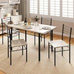 5-Piece Modern Dining Table and Chair Set