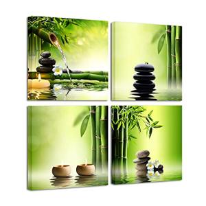 Zen Bamboo Wall Art - 4 Panel Canvas Print