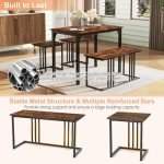 Giantex 4-Piece Wooden Dining Set with Bench