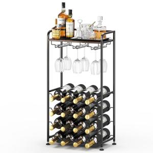 16-Bottle Freestanding Wine Rack for Home and Office