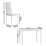 Artiss 5-Piece White Dining Table & Chair Set