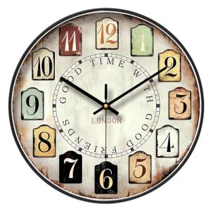 Silent Retro Round Wall Clock for Home Decor