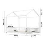 Oikiture Kids Double Bed Frame with Wooden Base