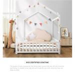 Oikiture Kids Double Bed Frame with Wooden Base