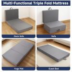 Portable Tri-Fold Mattress with Non-Slip Bottom