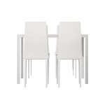 Artiss 5-Piece White Dining Table & Chair Set