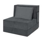 Grey Folding Sofa Bed Chair with Pillow