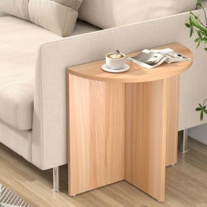 Modern Wooden Semi-Circle Coffee Table with Storage