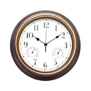 12-Inch Waterproof Wall Clock with Temperature & Humidity