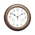 12-Inch Waterproof Wall Clock with Temperature & Humidity