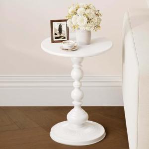 Holvity White Round Metal Coffee Table