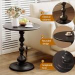 Holvity White Round Metal Coffee Table