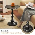 Holvity White Round Metal Coffee Table