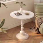 Holvity White Round Metal Coffee Table