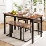 Giantex 4-Piece Wooden Dining Set with Bench