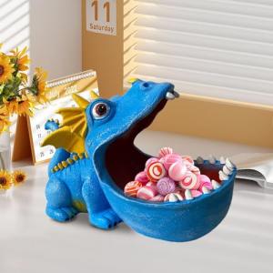 Blue Dragon Big Mouth Resin Candy Dish
