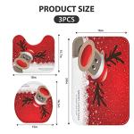 Cute Deer Christmas Bath Rug Set of 3