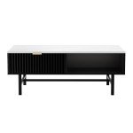 Artiss Black Coffee Table with Open Shelf Drawer