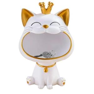 Big Mouth Cat Statue for Storage and Decor