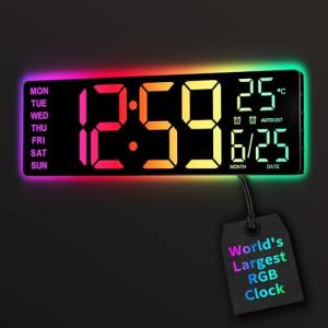 16.5" Bluetooth Digital Wall Clock with Remote