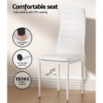 Artiss 5-Piece White Dining Table & Chair Set