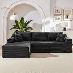 105 Inch Modular Cloud Sectional Sofa in Black