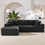 105 Inch Modular Cloud Sectional Sofa in Black