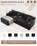 105 Inch Modular Cloud Sectional Sofa in Black