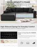 105 Inch Modular Cloud Sectional Sofa in Black