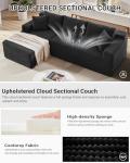 105 Inch Modular Cloud Sectional Sofa in Black