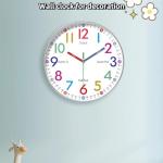 12-Inch Silent Wall Clock for Kids' Learning