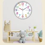 12-Inch Silent Wall Clock for Kids' Learning
