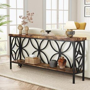 Tribesigns 70.9-Inch Rustic Industrial Sofa Table