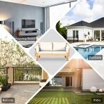 Convertible Acacia Wood Patio Daybed with Cushions