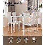 Artiss 5-Piece White Dining Table & Chair Set