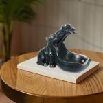 Hippo Figurine Resin Bowl for Home Decor