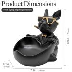 Heart-Shaped French Bulldog Candy Bowl and Key Holder
