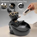 Heart-Shaped French Bulldog Candy Bowl and Key Holder