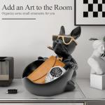 Heart-Shaped French Bulldog Candy Bowl and Key Holder