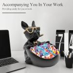 Heart-Shaped French Bulldog Candy Bowl and Key Holder
